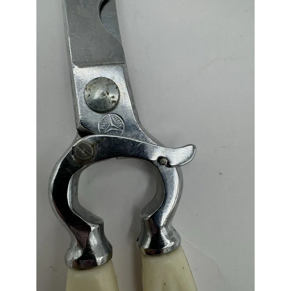 Poultry Shears Vintage Made In Italy Off White Handle